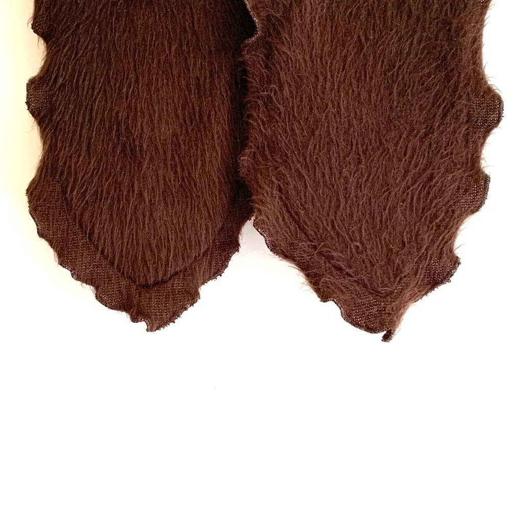 Scarf Wrap Burnt Orange Wool Outer Faux Fur Lining